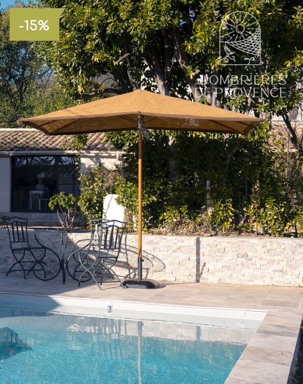 Parasol coco rectangulaire à pied droit en promo
