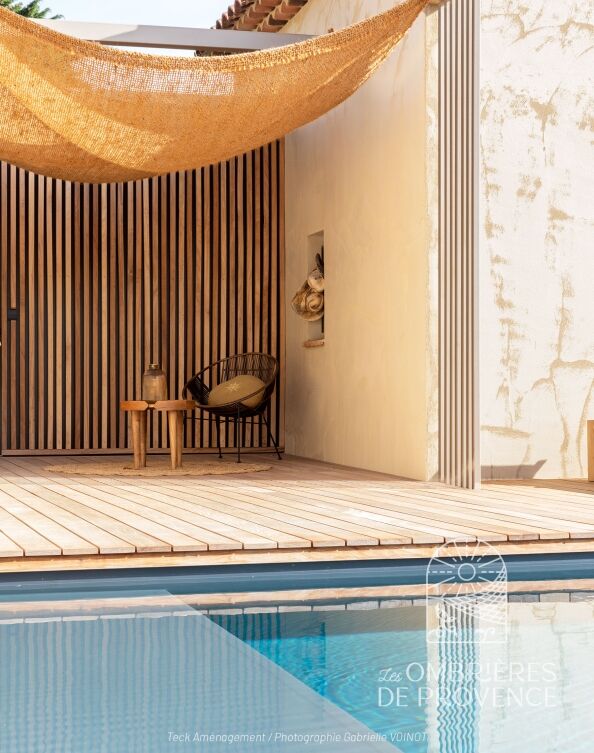 Voile coco à suspendre pool house