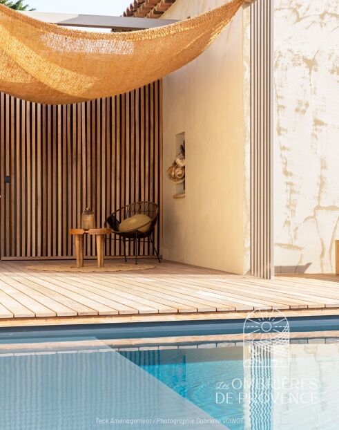 Voile coco à suspendre pool house