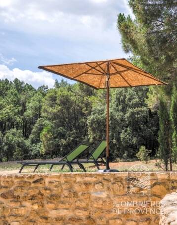 Rechthoekige parasol kokosnoot