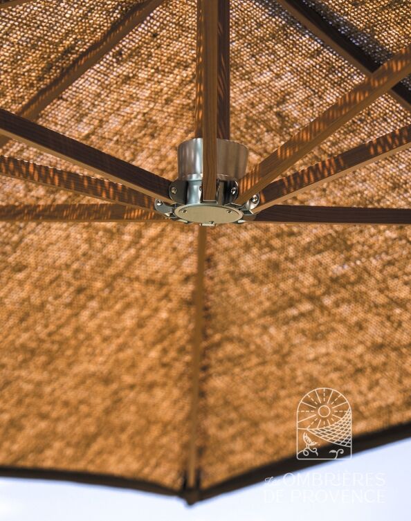 Zijwaartse parasol kokosnoot in detail