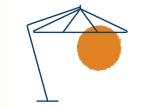 Parasol rectangulaire déporté