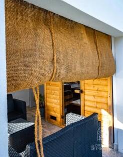 Store enrouleur en coco pour plage