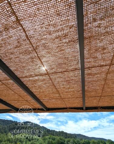 Toile d'ombrage en coco pour grande pergola