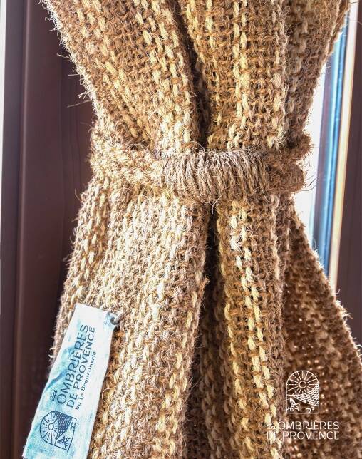 Rideau coco bicolore attaché