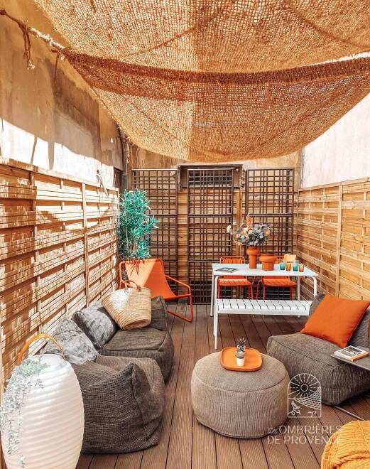 Voile coco à suspendre 4 points d'attache