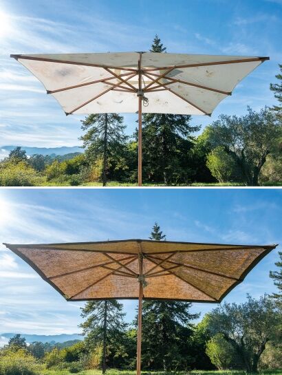 Ré-entoiler votre vieux parasol avec de la fibre de coco