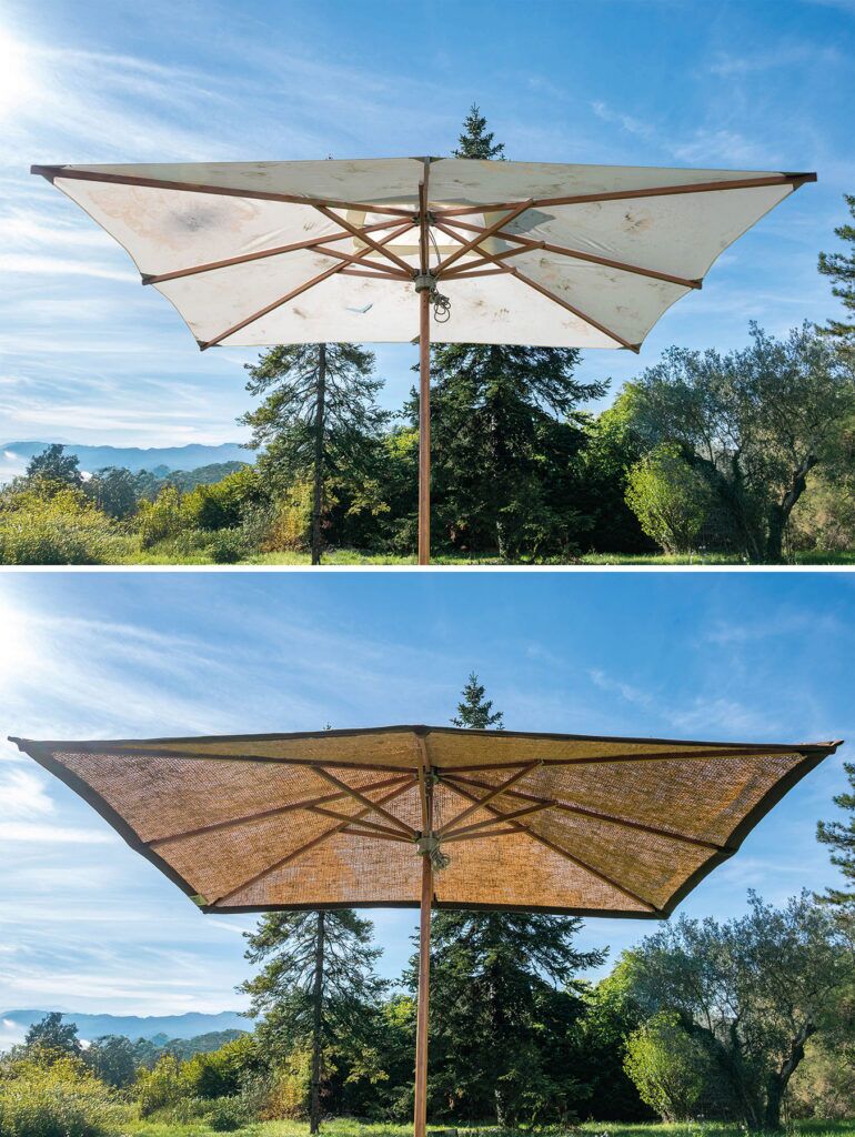 Ré-entoiler votre vieux parasol avec de la fibre de coco